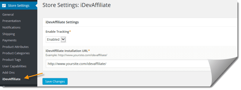 marketpress affiliate settings with idevaffiliate