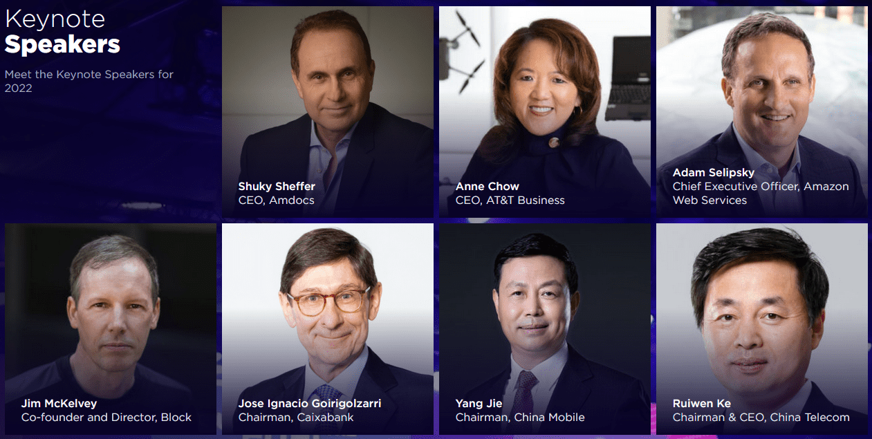 Speakers at MWC Barcelona 2022